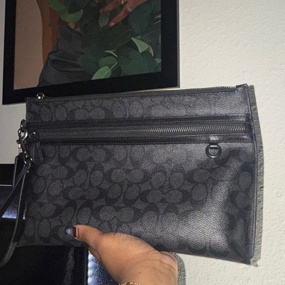Coach Black Patterned Men's Toiletry Bag